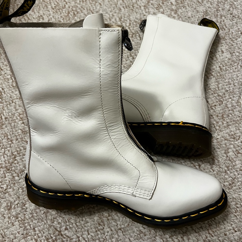 Dr. Martens White Combat Boots New